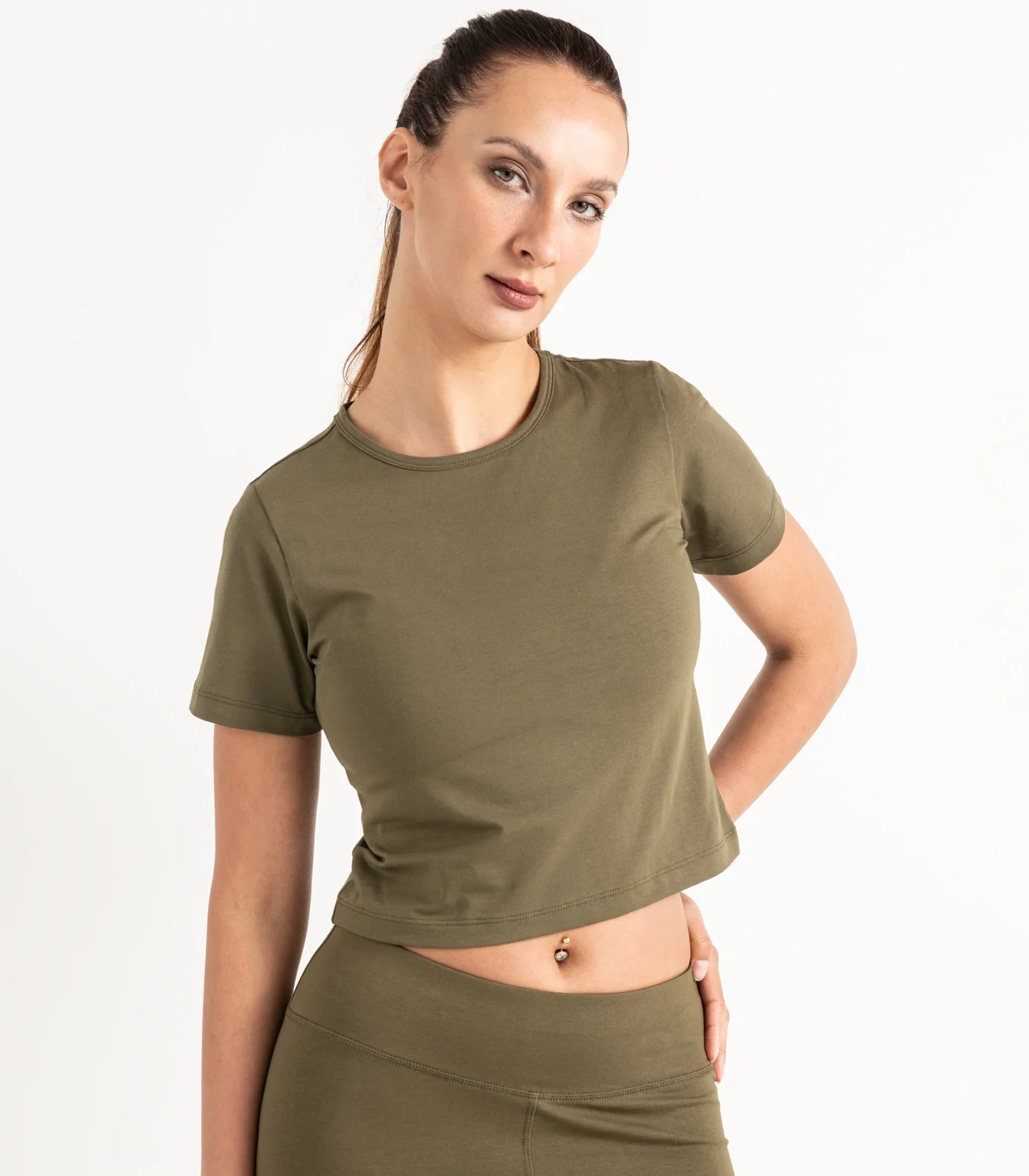 Organic Cotton Short Sleeve Fitted Crop Top - Last Chance - Image 6