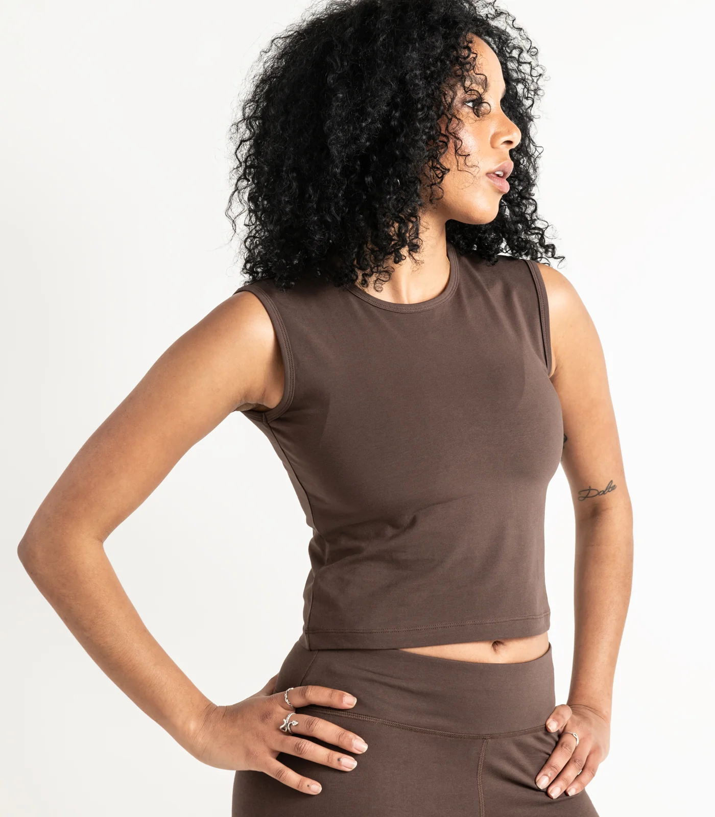 Organic Cotton Sleeveless Fitted Crop Top - Last Chance