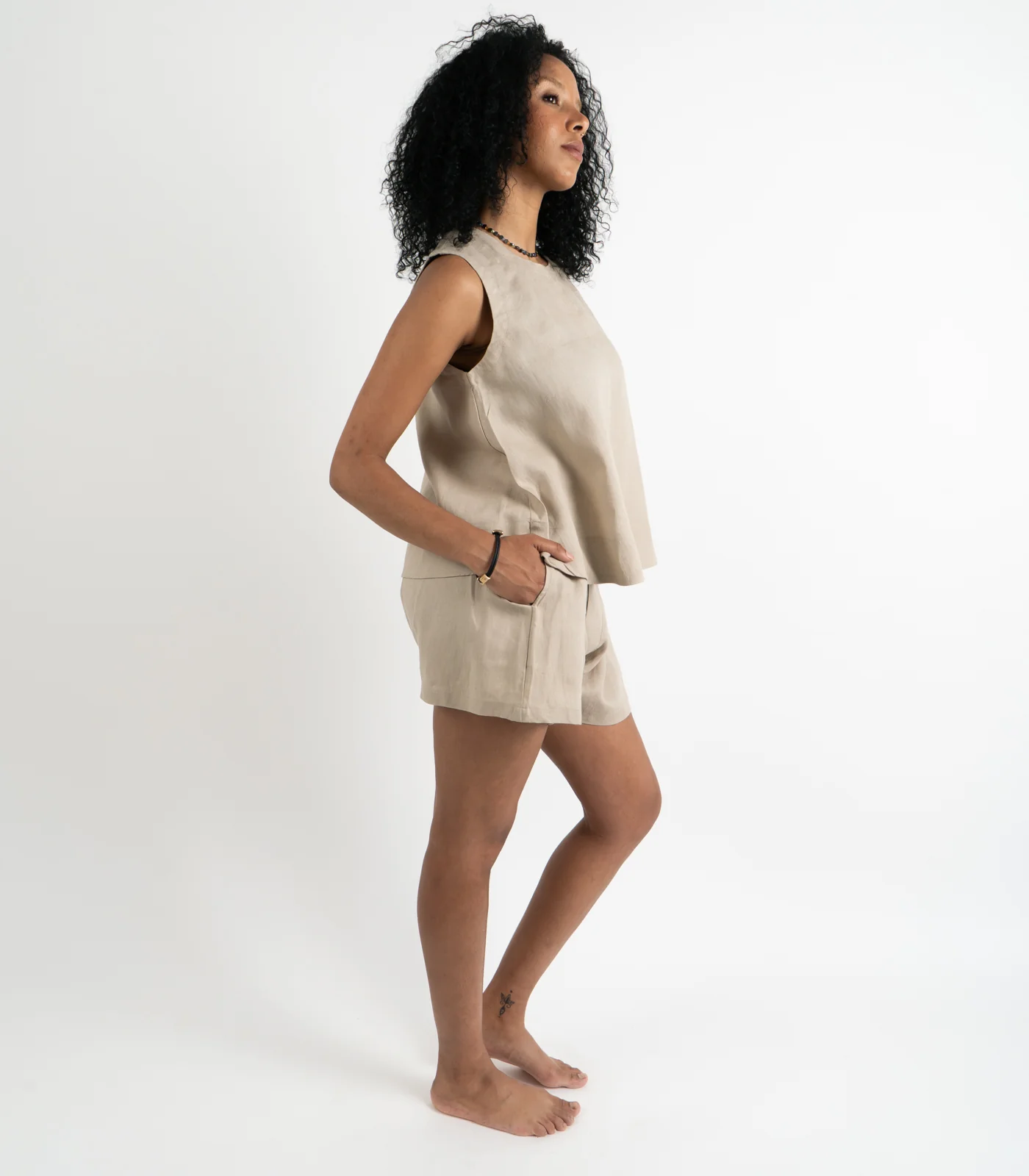 Organic Linen Boxy Lounge Shorts - Image 21