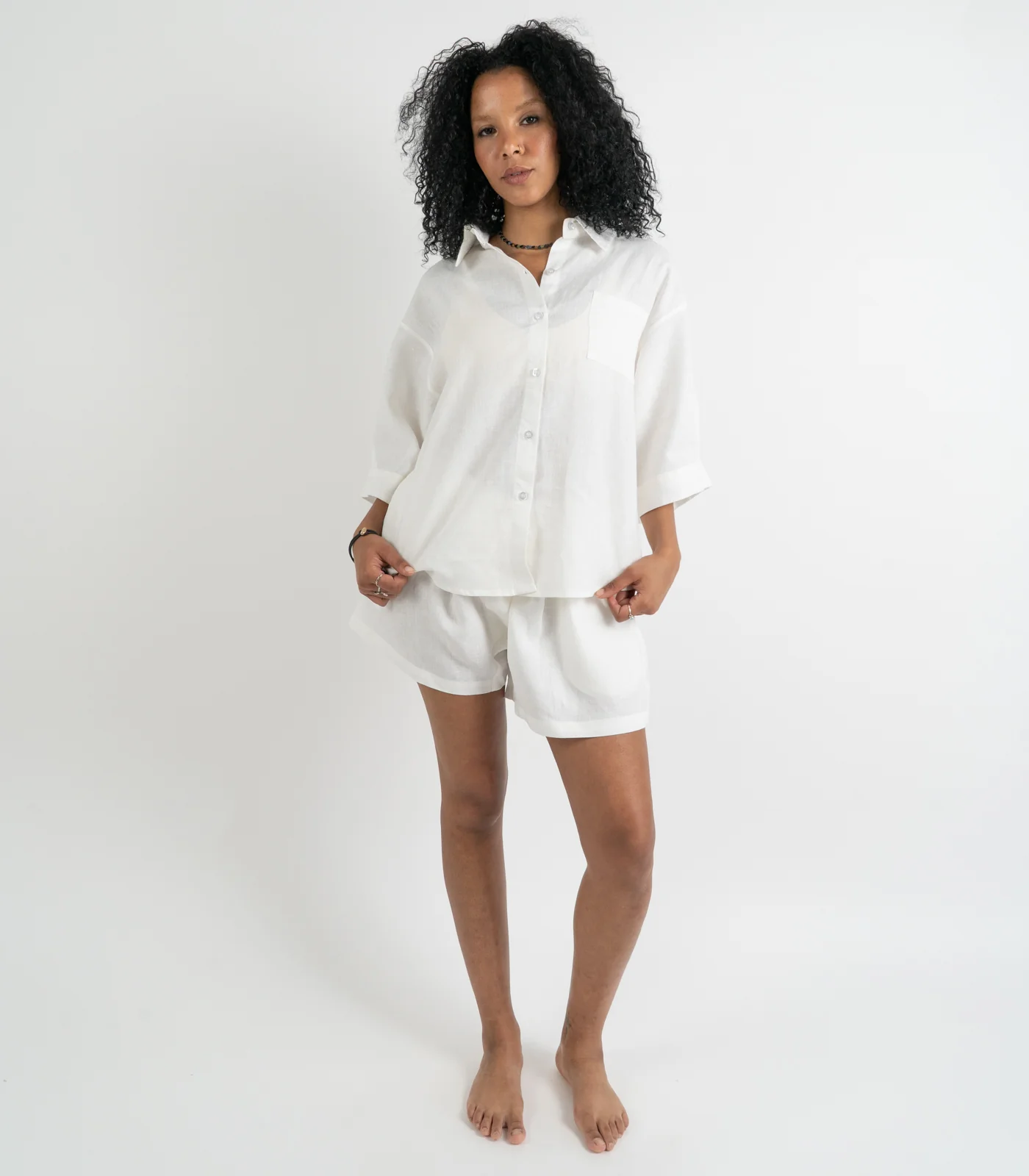 Organic Linen Boxy Lounge Shorts - Image 28