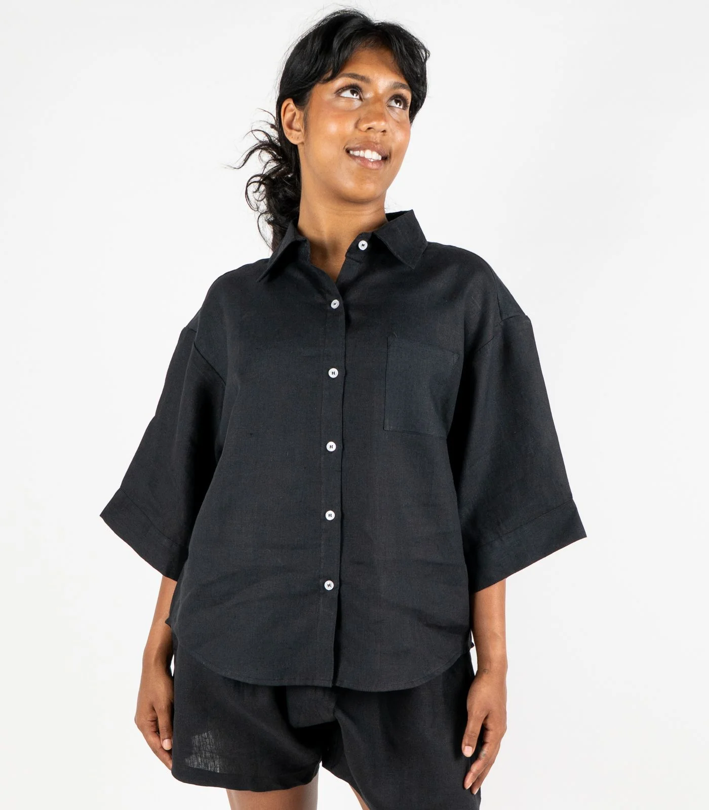 Organic Linen Lounge Shirt - Image 32