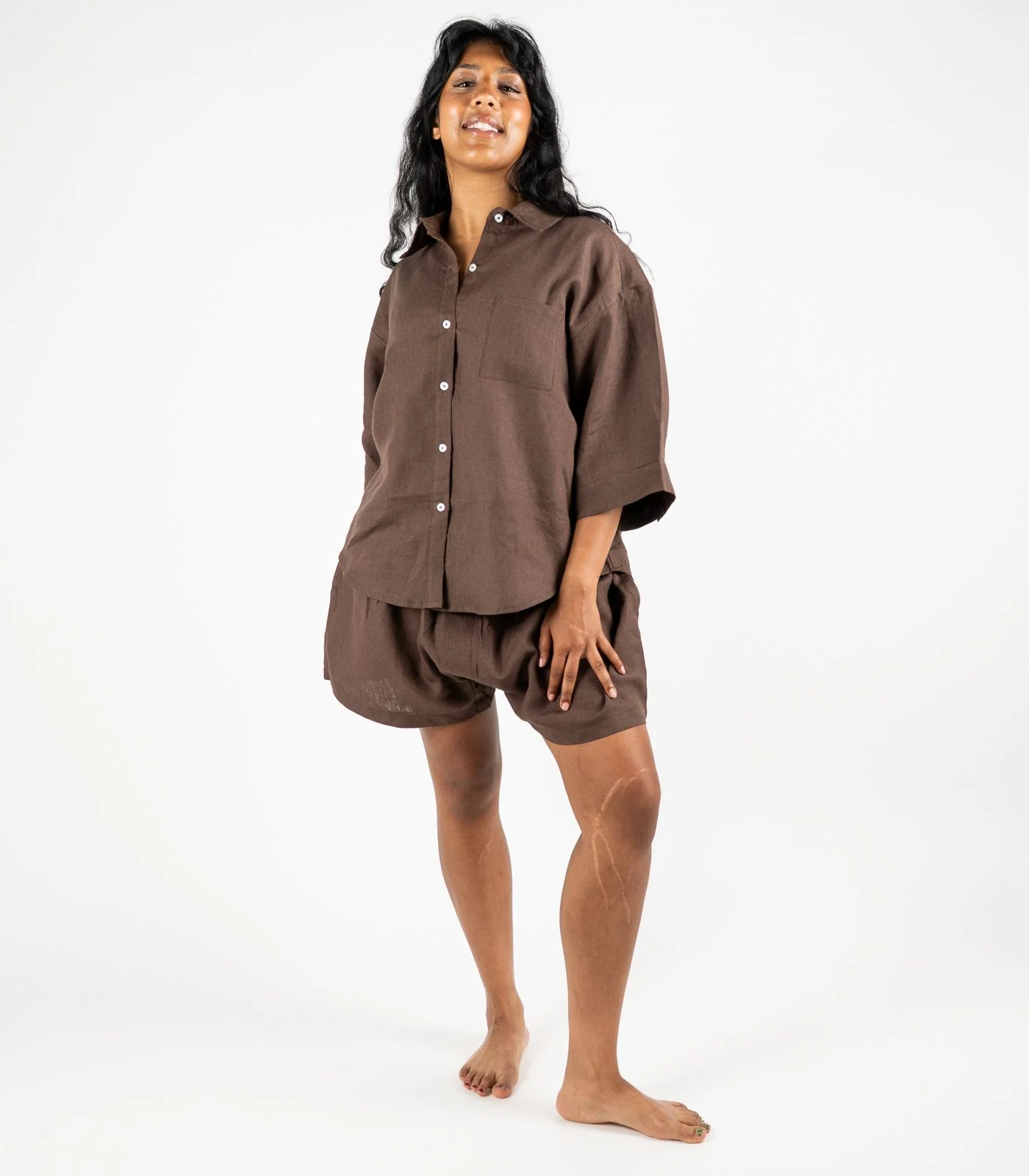 Organic Linen Lounge Shirt - Image 4