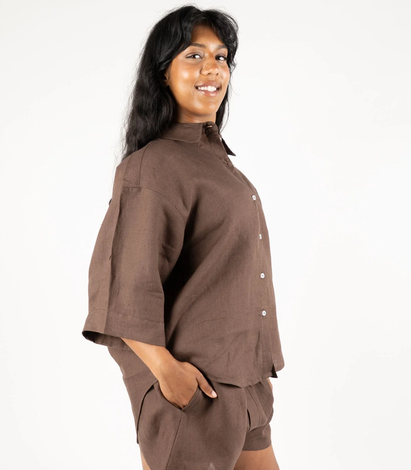 Organic Linen Lounge Shirt - Image 5