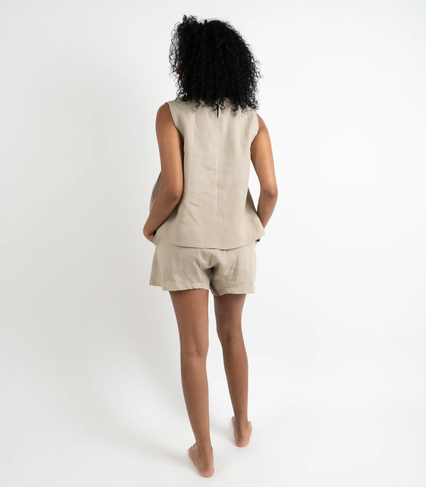 Organic Linen Sleeveless Lounge Shirt - Image 22