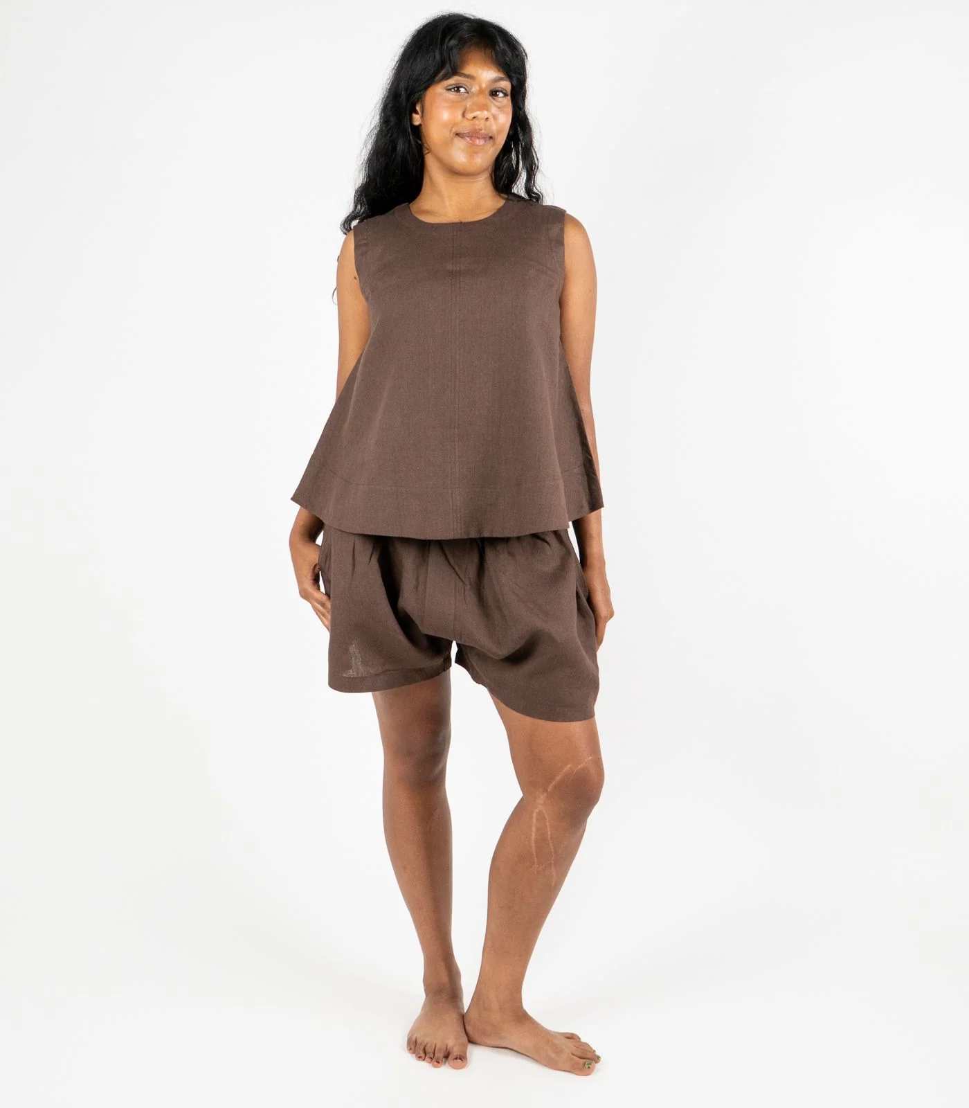 Organic Linen Sleeveless Lounge Shirt - Image 41