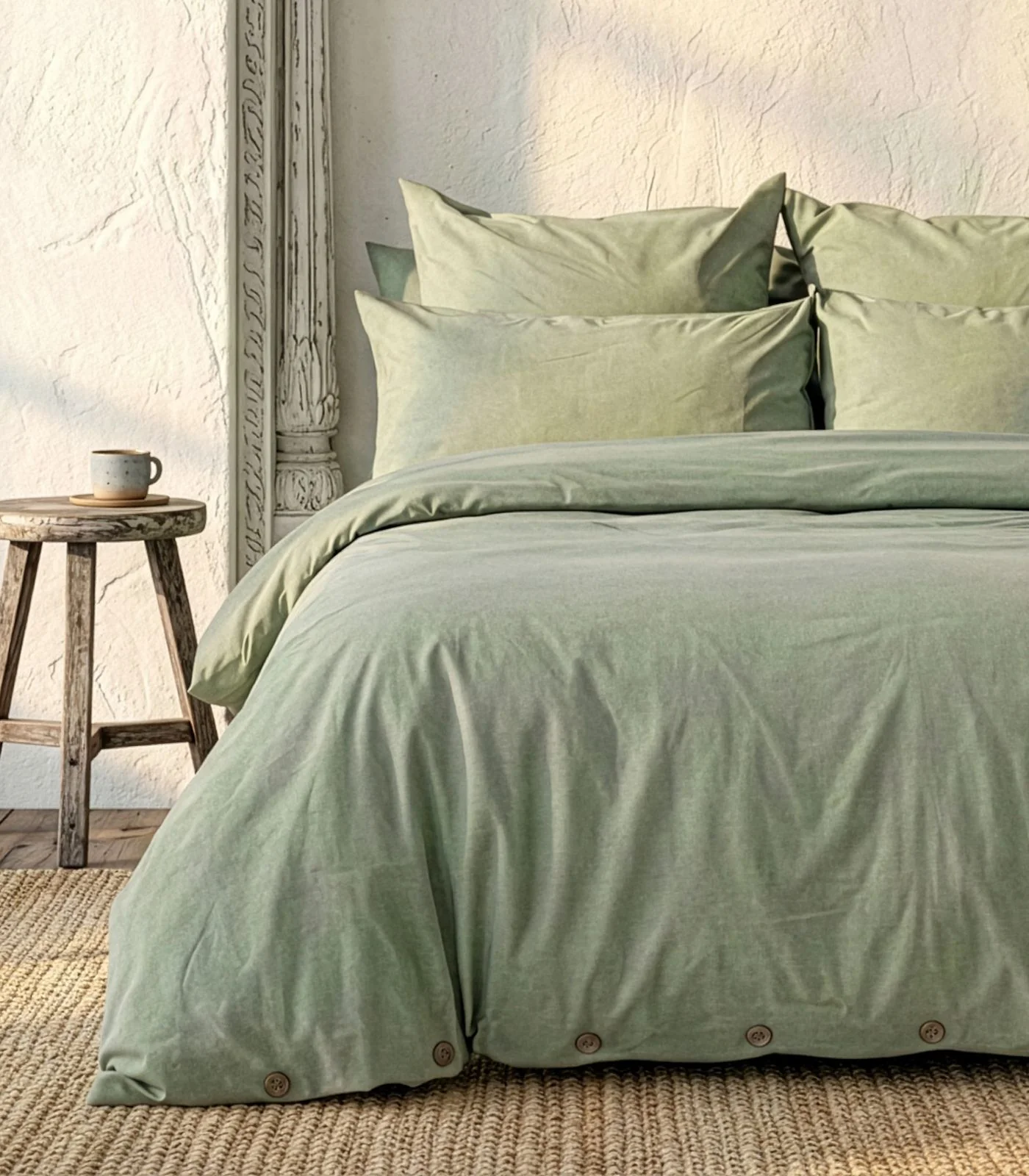 Organic Cotton Percale Plain Quilt Cover Set - Image 12