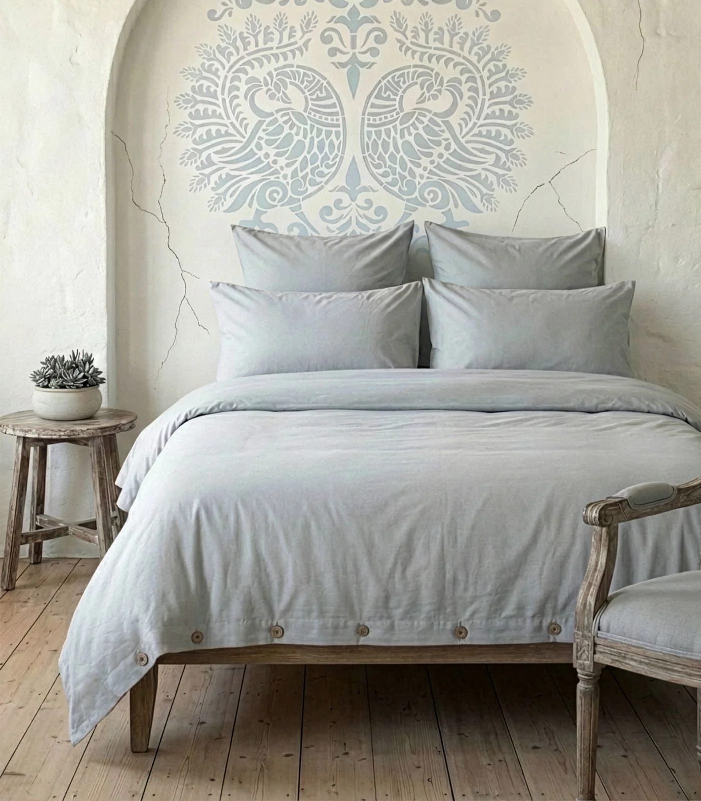 Organic Cotton Percale Plain Quilt Cover Set - Image 6