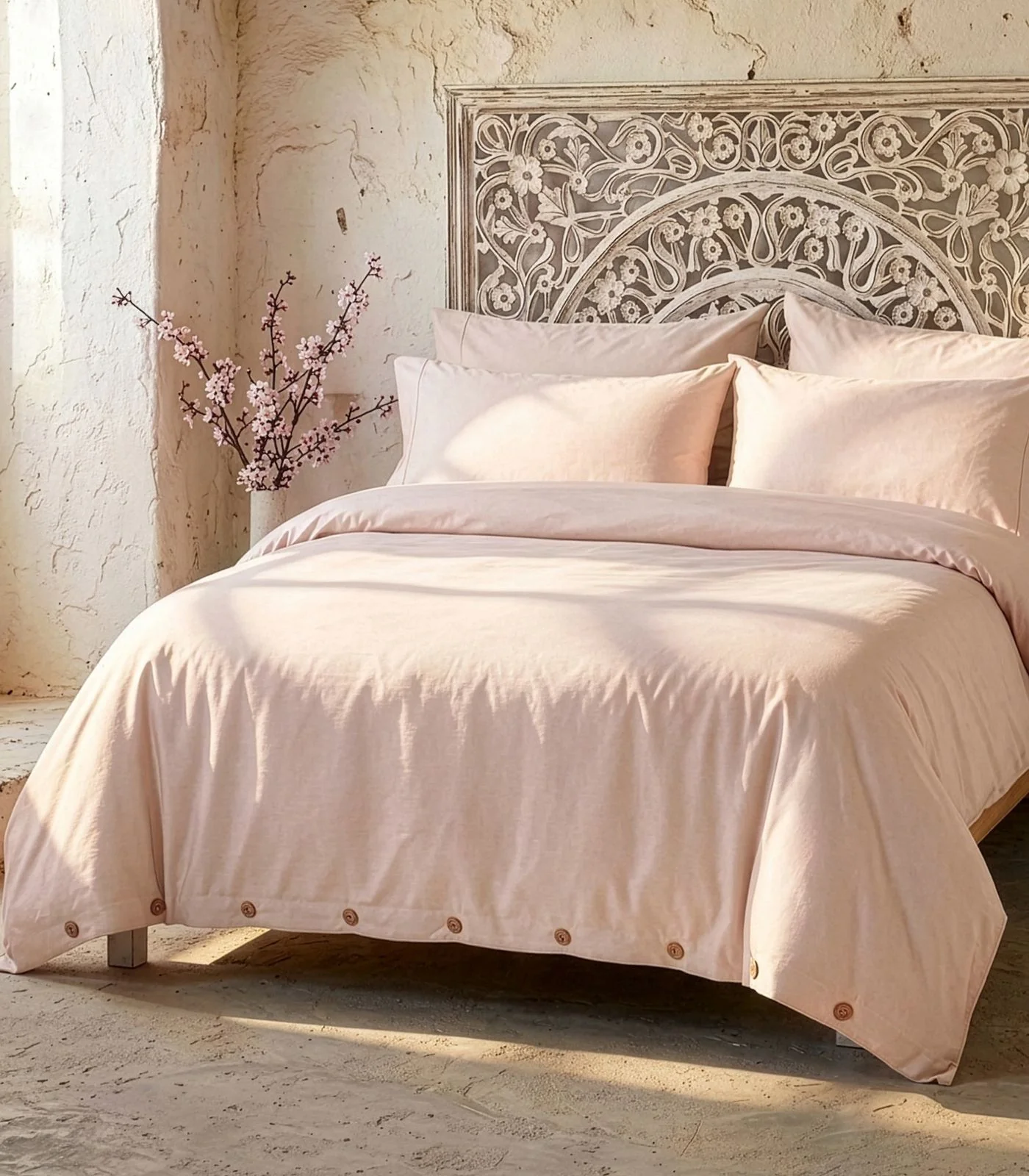 Organic Cotton Sateen Plain Quilt Cover Set - Image 15