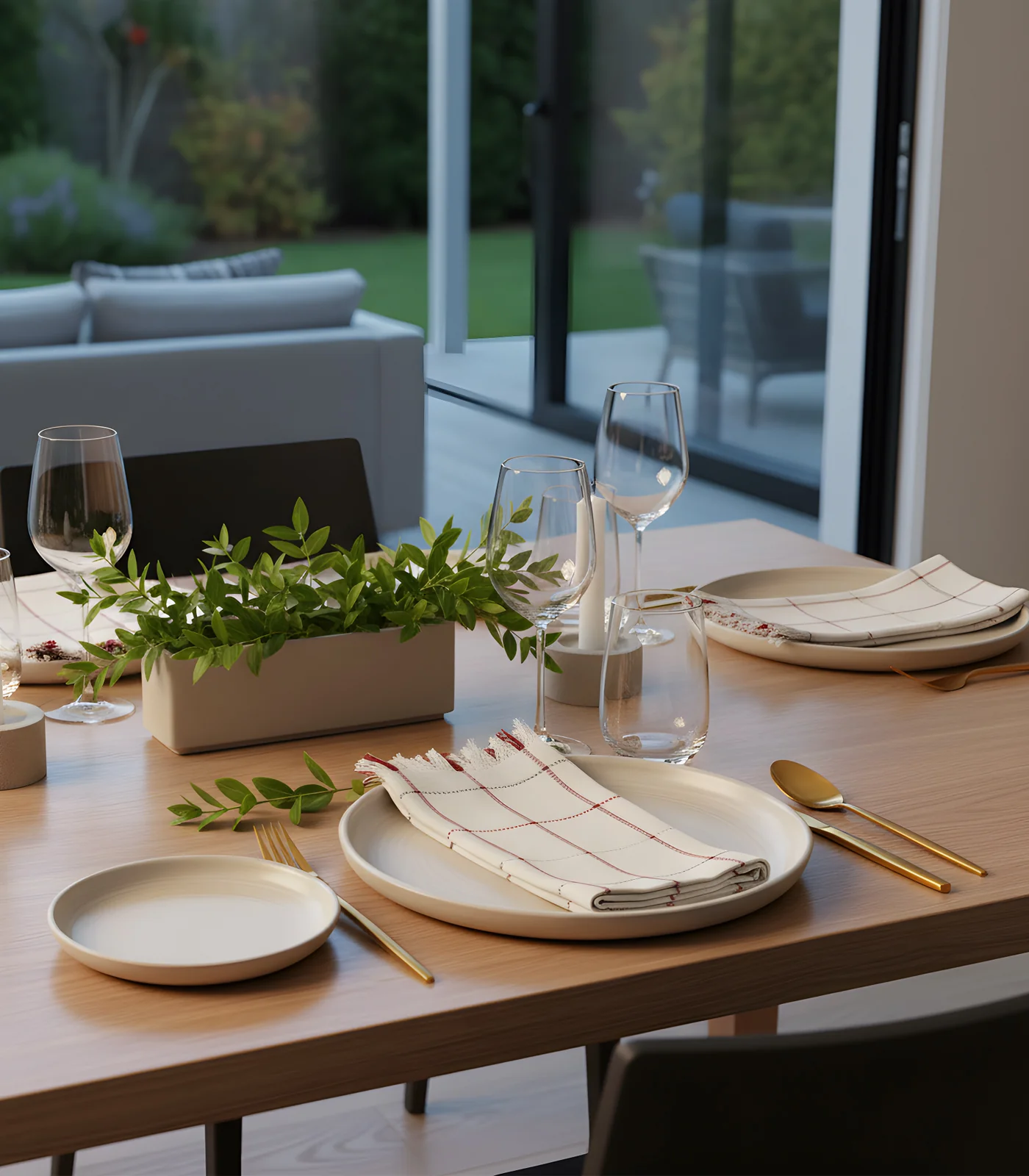 Organic Cotton Square Ribbed Placemat & Napkin Set (4 Pack Placemats + 4 Pack Napkins) - Image 9